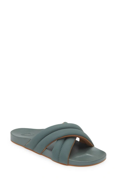 Shop Olukai Hila Water Resistant Slide Sandal In Star Pine / Star Pine