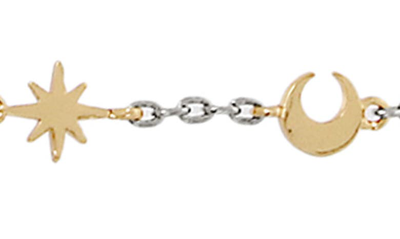 Shop Allsaints Moon & Star Staion Necklace In Two Tone