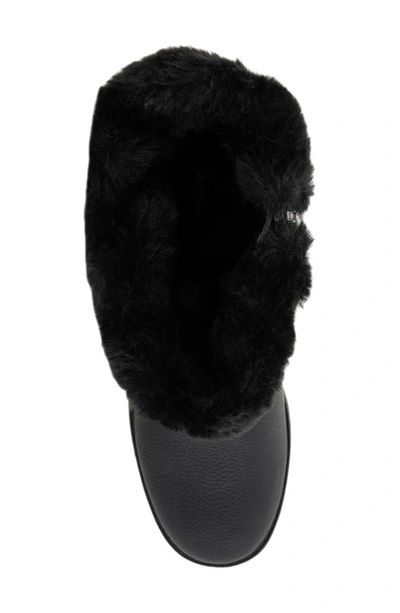 Trotters Bryce Faux Fur Trim Winter Boot In Black Tumbled