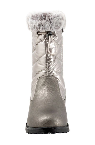 Shop Trotters Bryce Faux Fur Trim Winter Boot In Grey Tumbled