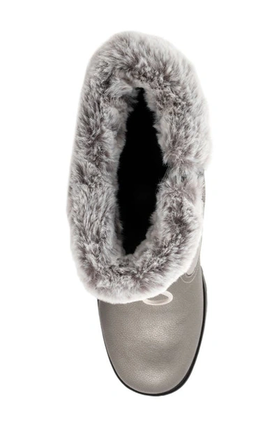 Trotters Bryce Faux Fur Trim Winter Boot In Grey Tumbled