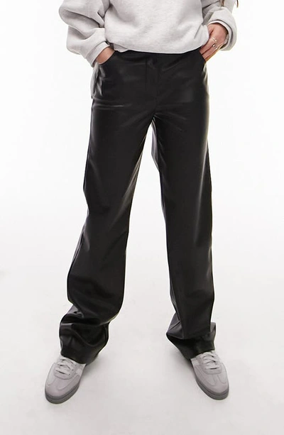 Shop Topshop Faux Leather Pants In Black