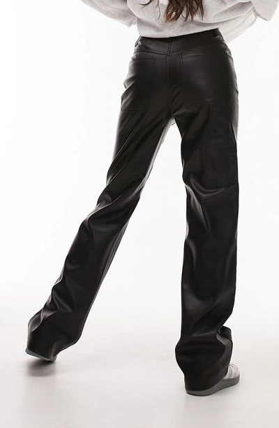 Shop Topshop Faux Leather Pants In Black