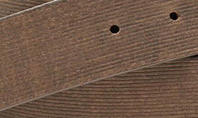 Johnston & Murphy Scored Leather Belt In Brown Oiled