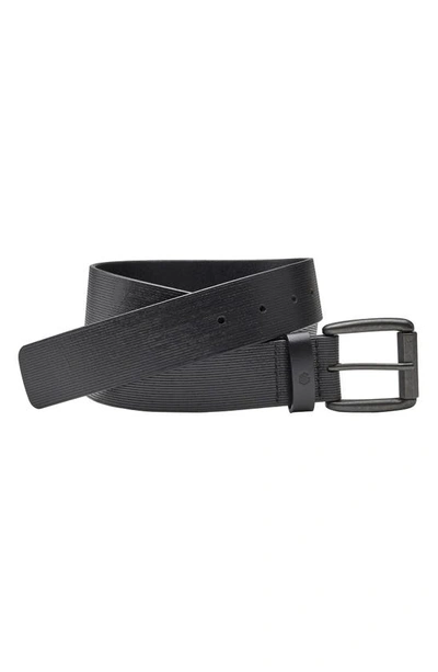 Shop Johnston & Murphy Scored Leather Belt In Black