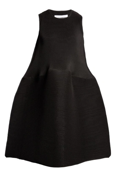 Shop Melitta Baumeister Ripple Pleated A-line Dress In Black Ripple