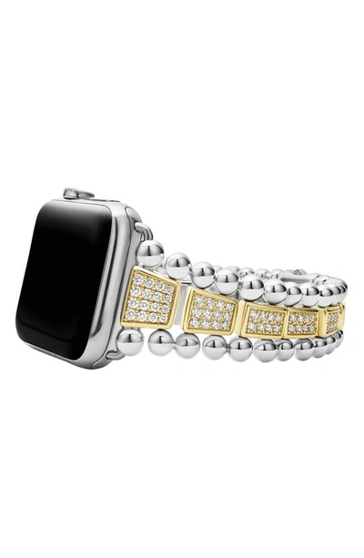 Shop Lagos Smart Caviar Diamond Apple Watch® Watchband In Two-tone