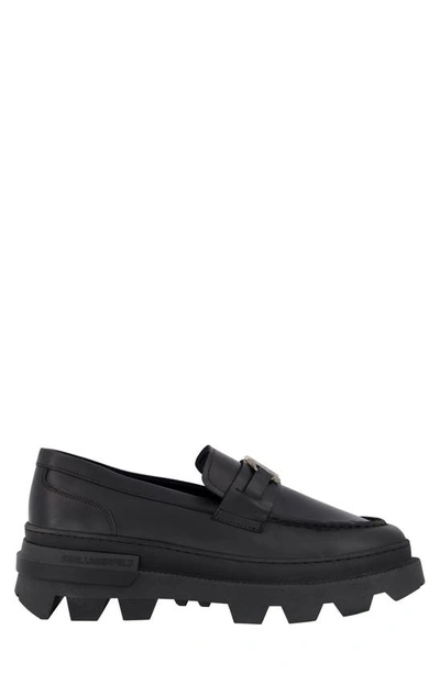 Shop Karl Lagerfeld Bit Loafer In Black