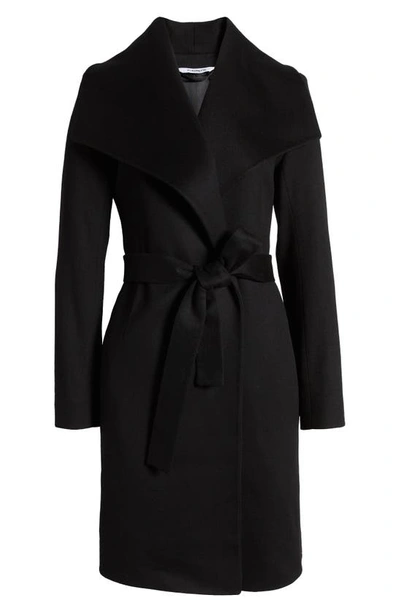 Shop Fleurette Jordon Belted Wool Wrap Coat In Black