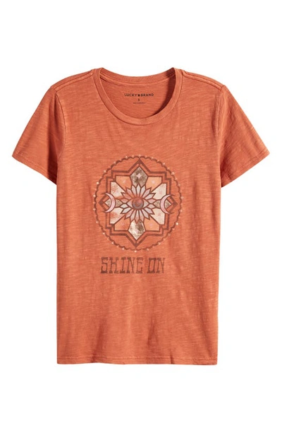 Shop Lucky Brand Shine On Graphic T-shirt In Burnt Brick