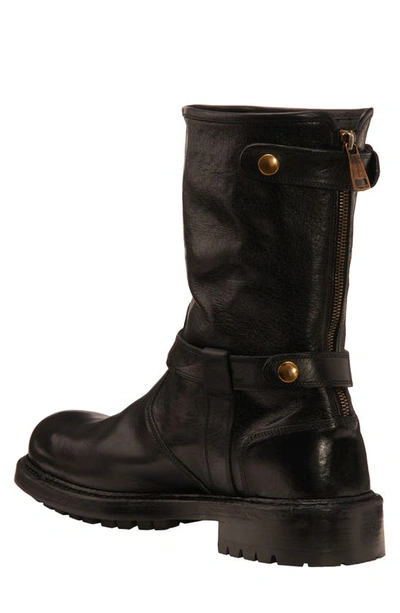 Shop Dolce & Gabbana Bernini Biker Boot In Black