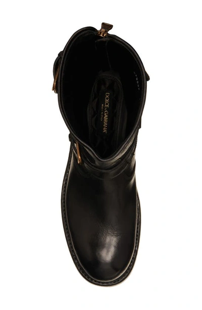 Shop Dolce & Gabbana Bernini Biker Boot In Black
