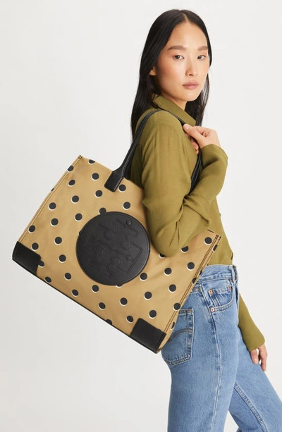 Tory Burch Ella Print Tote In Taupe Loop Dot