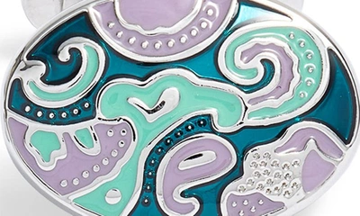 Clifton Wilson Oval Paisley Cuff Links In Lavender