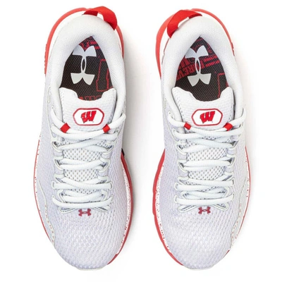 Shop Under Armour Light Gray Wisconsin Badgers Infinite 5 Running Shoes In White