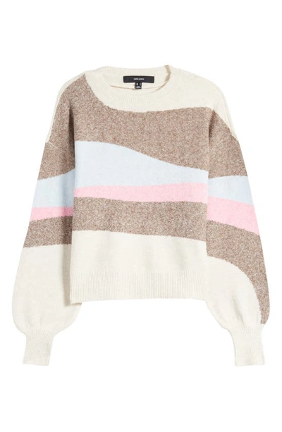 Shop Vero Moda Doffy Art Stripe Sweater In Birch Detail W Brow