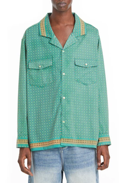 Shop Profound Arbor Foulard Print Button-up Shirt In Green