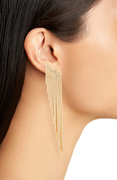 Shop Nordstrom Cubic Zirconia Fringe Shoulder Duster Drop Earrings In Clear- Gold