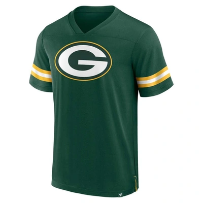 Shop Fanatics Branded  Green Green Bay Packers Jersey Tackle V-neck T-shirt