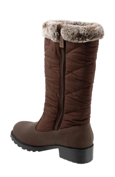 Trotters Benji 3.0 Faux Fur Water Resistant Boot In Dark Brown