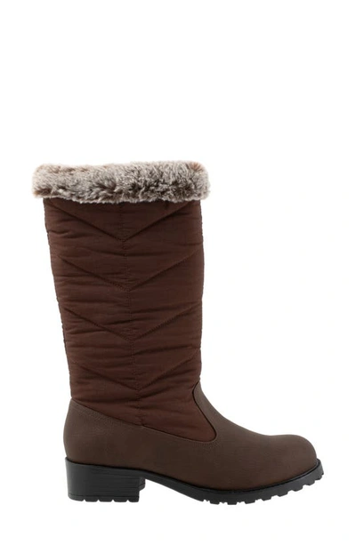 Trotters Benji 3.0 Faux Fur Water Resistant Boot In Dark Brown
