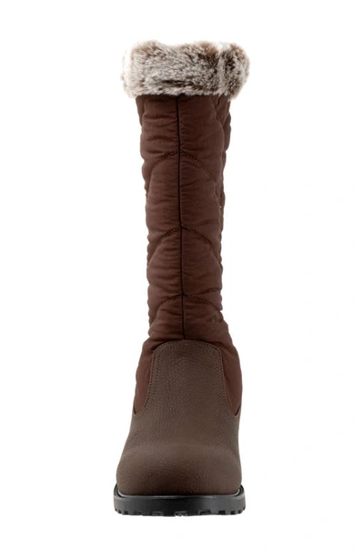Trotters Benji 3.0 Faux Fur Water Resistant Boot In Dark Brown