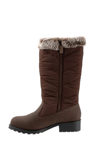 Trotters Benji 3.0 Faux Fur Water Resistant Boot In Dark Brown