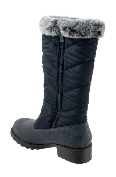 Shop Trotters Benji 3.0 Faux Fur Water Resistant Boot In Navy