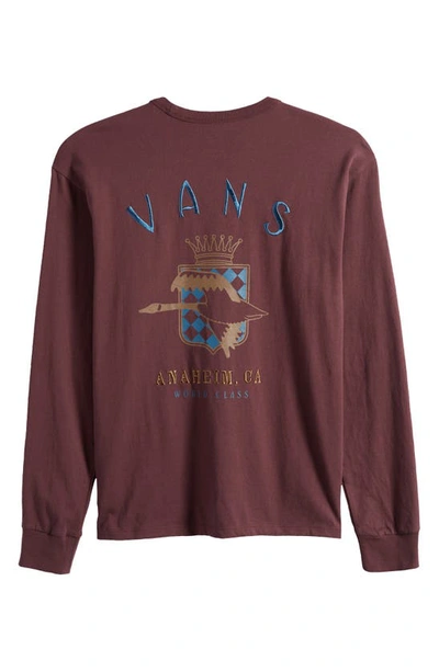 Shop Vans Amusement 66 Embroidered Detail Long Sleeve Graphic T-shirt In Fudge