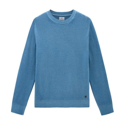 Shop Woolrich Crewneck Sweater In Blue_lobster