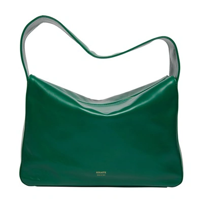 Shop Khaite Elena Shoulder Bag In Forest_green