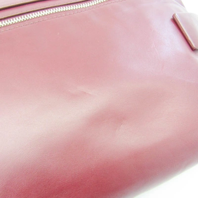 Shop Bottega Veneta Burgundy Leather Shoulder Bag ()