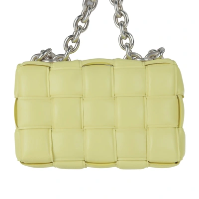 Shop Bottega Veneta Cassette Yellow Leather Shoulder Bag ()