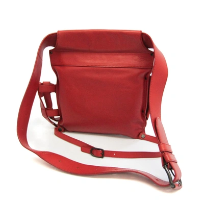 Shop Bottega Veneta Intrecciato Red Leather Shoulder Bag ()