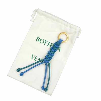Shop Bottega Veneta Key Ring Blue Leather Wallet Jewelry ()
