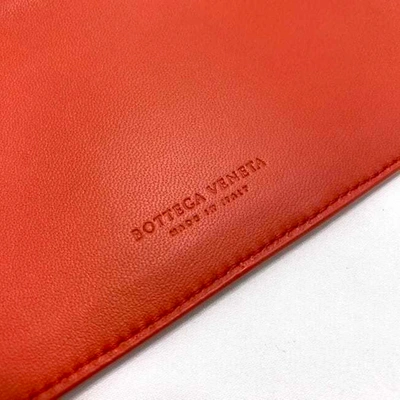 Shop Bottega Veneta Orange Leather Wallet  ()