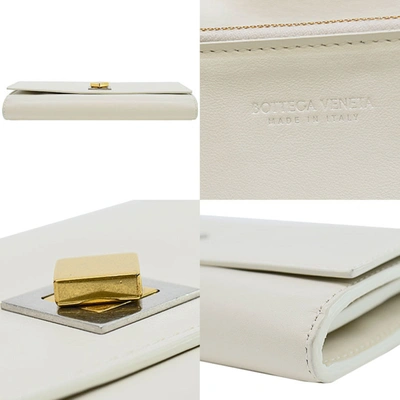 Shop Bottega Veneta White Leather Wallet  ()