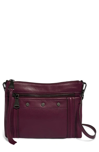 Shop Aimee Kestenberg Mini Fair Game Leather Crossbody Bag In Berry