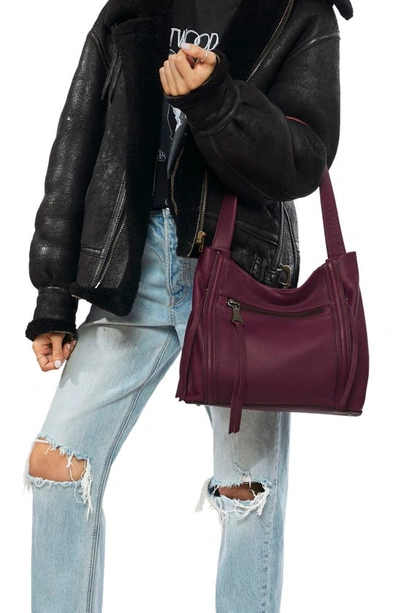 Shop Aimee Kestenberg Fair Game Leather Shopper In Berry
