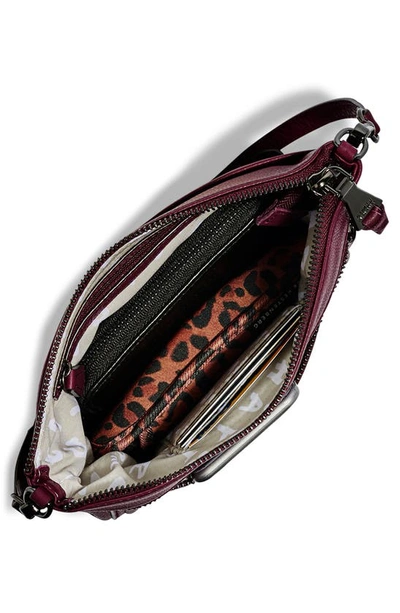 Shop Aimee Kestenberg Mini Fair Game Leather Crossbody Bag In Berry