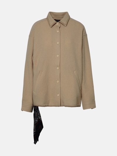 Shop Destin 'avila' Beige Cashmere Blend Shirt