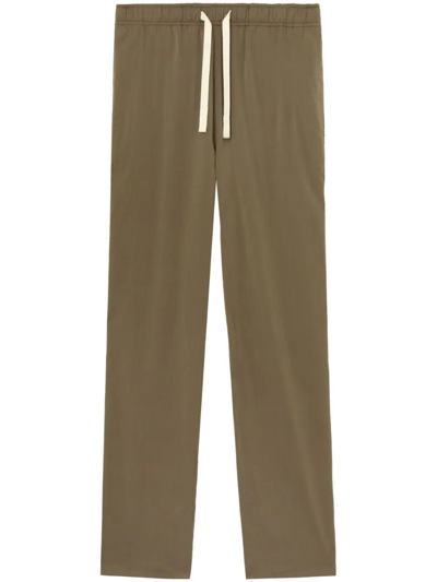 Shop Palm Angels Straight Trousers With Drawstring In Green