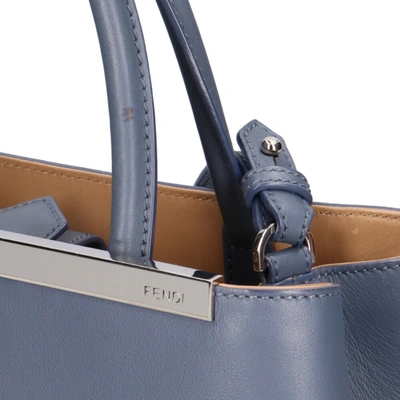 Shop Fendi 2jours Blue Leather Shoulder Bag ()