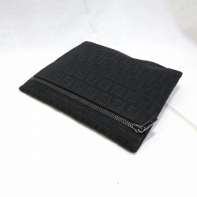 Shop Fendi Black Canvas Clutch Bag ()