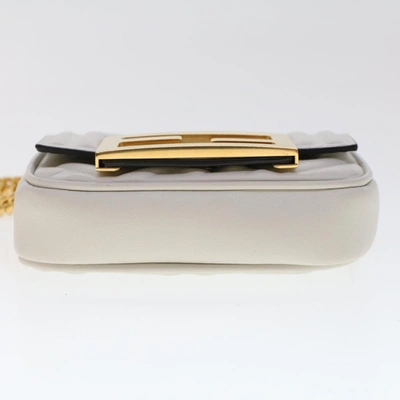 Shop Fendi White Leather Shoulder Bag ()