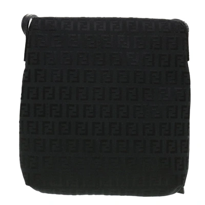Shop Fendi Zucca Black Canvas Shoulder Bag ()