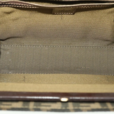 Shop Fendi Zucca Brown Canvas Shoulder Bag ()