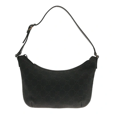 Gucci Baguette Black Canvas Shoulder Bag ()