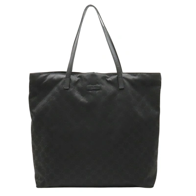 Shop Gucci Black Canvas Tote Bag ()