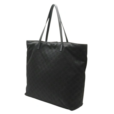 Shop Gucci Black Canvas Tote Bag ()